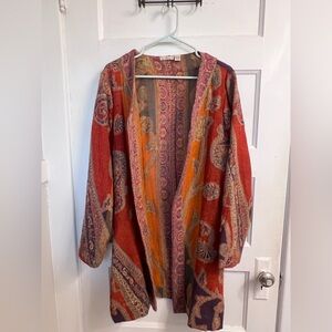Vintage Bohemian Women's Cardigan, 100% Wool